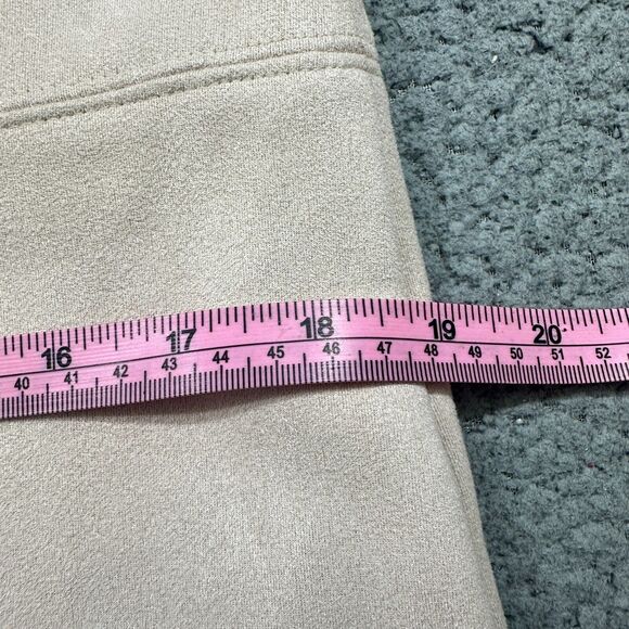 THML Dress Womens Sz.Small Beige Faux Suede V-neck w/Exposed Zipper - Picture 12 of 14